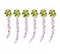 Gardenwize Solar Hanging Lights - Wisteria Flower 6 Piece Set with 60 LED Garden Lights