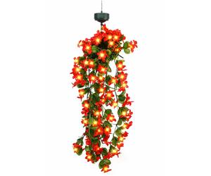 Gardenwize Solar Hanging Primrose Flower Lights with 30 LEDs in Red Gardenwize Red