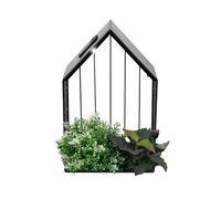 Gardenwize - Solar House Wall Planter Outdoor, Wall Mounted Planter with Built-In Solar Light, Decorative Vertical Wall Flower Pot, Waterproof Garden Wall Hanging