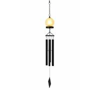 Gardenwize Solar Powered Crackle Ball Wind Chime - Warm White LED, Energy Efficient with No Running Costs, 12cm Decorative Glass Ball, Built-In Back-Up Battery (GW424)