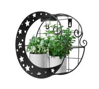 Gardenwize - Solar Moon Wall Planter Outdoor, Crescent Wall Mounted Planter with Built-In Solar Light, Decorative Vertical Wall Flower Pot, Waterproof Garden Wall Hanging