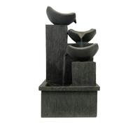 Gardenwize Solar-Powered 3-Tier Cascading Slate Water Feature with Battery Backup