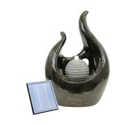 Gardenwize Solar Powered Baroque-Style Water Feature with LED Light - Garden Fountain for Patio, Decking & Outdoor Spaces