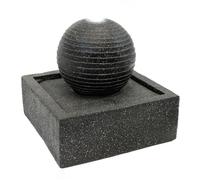 Gardenwize - Solar-Powered Black Granite-Finished Garden Water Feature with LED Light, Low Maintenance, Eco-Friendly - Made From a Highly Durable Weatherproof Resin