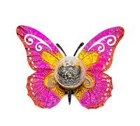 Gardenwize Solar Metal Sunset Butterfly with LED Crackle Ball Garden Light in Pink Gardenwize Pink