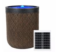 Gardenwize -Solar Powered Diamond Weave Water Feature with Battery Backup, Large Solar Garden Fountain with LED Lights, Outdoor Solar Water Feature with 4.5W Panel