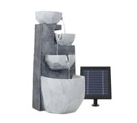 Gardenwize Solar Powered Garden Water Feature Decorative Outdoor Water Fountain in Grey Gardenwize Grey