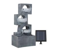 Streetwize Geometric Steps Solar Fountain - Angular Cascade One Size Grey