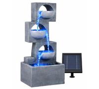 Streetwize Geometric Steps Solar Fountain - Angular Cascade One Size Grey