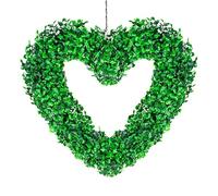 Gardenwize - Solar Powered Hanging LED Artifical Topiary Heart Light, Outdoor Decorative Door Light Wreath Ornamental Heart Fence Wall Lighting