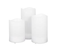 Gardenwize - Solar Powered LED 3-Piece Candle Set, Tabletop Lighting | 10cm 12.5cm 15cm Candles | Rechargable Battery, Solar On Demand | No Running Costs (GW427)