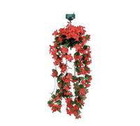 Gardenwize - Solar Powered LED Hanging Decorative Flower Lights, Outdoor IP44 Waterproof Porch Lights Wind Resistant Artificial Primrose/Wisteria Fence House Garden Lights (Primrose Flower - Pink)