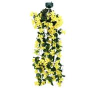 Gardenwize Solar Powered LED Hanging Flower Lights - Yellow Primrose Design, IP44 Waterproof Outdoor Decorative Garden, Fence & Porch Lights, Wind Resistant, Automatic Night Lighting