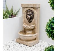 Gardenwize Solar Powered Lion Head Stone Effect Weatherproof Outdoor Garden Water Feature Fountain