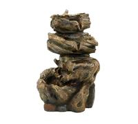 Gardenwize Solar Powered Rock Stack Water Feature with Battery Backup & LED Lights