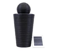 Streetwize Solar-Powered Water Feature - Round Ball & Plinth One Size Black