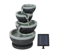 Gardenwize Solar Powered Tiered Cascade Waterfall Water Feature