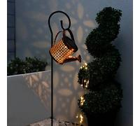 Gardenwize Solar Powered Watering Can Stake Light Warm White Cascading Led Garden Ornament