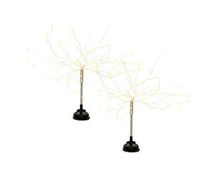 Gardenwize Solar Stake Lights Outdoor, Set of 2 Starburst LED Garden Stake Lights, 100% Solar Powered with Individual Panels, Warm White Decorative Pathway & Lawn Lighting