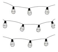 Gardenwize Solar String Lights with 8 Metal Bulbs Decorative LED Light in Black Gardenwize Black