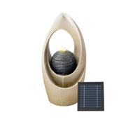 Gardenwize Solar Teardrop Tabletop Water Feature with LED Lights in Beige Gardenwize Beige