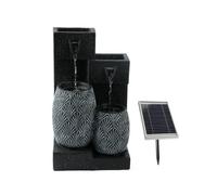 Streetwize Vase Solar Water Feature With Battery Back-up One Size Black