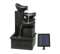 Streetwize -Solar-Powered 3-Tier Cascading Slate Water Feature with Battery Backup - Eco-Friendly, No Running Costs, No Wiring, Garden, Patio, or Balcony Fountain (GW280)