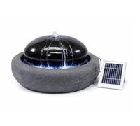 Gardenwize Solar Water Fountain, Black Pebble Water Feature with Battery Back-Up & LED Light, 5m Cable, No Mains Wiring, Solar Powered Outdoor Fountain 49cm