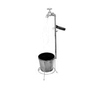 Gardenwize - Solar Watering Tap Garden Light with Cascade LEDs, 62cm Solar Powered Garden Ornament with 30 Warm White Lights, Outdoor Decorative Solar Lantern