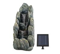 Gardenwize Tiered Cascading Rock Solar Water Feature With Battery Backup