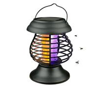 Gardenwize - UV LED Solar Fly Zapper, 2-in-1 Flame Lantern/Bug Zapper | Yellow Flicker Effect, 12 Yellow LEDs, 1 Purple UV LED, Rechargeable Battery, Hanging Handle, No Mains Wiring, Black Colour