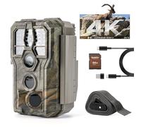 GardePro E5 2.0 4K Wildlife Camera, 64GB SD Card, 64MP Trail Camera, 0.1s Trigger, 100ft No-Glow Night Vision, IP66 Waterproof, Motion Activated Wildlife Camera