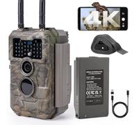 GardePro E6 2.0 Pro 4K Wildlife Camera WiFi Bluetooth, 7800mAh Lithium Battery, 64MP Trail Camera with 165 ft WiFi Range, Wildlife Camera with Night Vision Motion-Activated