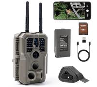 GardePro E8 2.0 Pro 4K Wildlife Camera WiFi, 7800mAh Battery, 64GB SD Card | 64MP 4K H.265 Trail Camera with 165 ft Local WiFi Range, Wildlife Camera with Night Vision Motion Activated, IP66 Waterproof