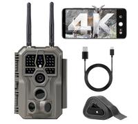 GardePro E8 2.0 Wildlife Camera Dual Antenna WiFi, 64MP H.264 4K Video, 30 m Infrared Night Vision Motion Sensor Wildlife Camera WiFi Mobile Phone Transmission with App, 0.1s Fast Trigger, IP66