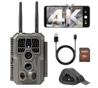GardePro E8 2.0 Wildlife Camera Dual Antenna WiFi with 64GB SD Card, 64MP H.264 4K Video, 30m Infrared Night Vision Motion Sensor Camera WiFi Mobile Transmission with App, 0.1s Fast Trigger, IP66