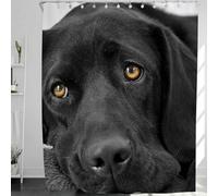 GardEssere Black Dog Shower Curtain with 12 Hooks Hawaii Exotic Retro Ethnic Fish Pineapple Shower Curtains for Bathroom Decor Waterproof Bath Curtain 183X183 CM