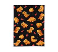 GardEssere Chicken Nuggets Blanket Throw Dinosaur Chicken Nuggets Blanket for Boys Girls Flannel Funny Novelty Gifts Blankets Soft Lightweight Throws for Sofa Bedding for Adults Kids 130x150 CM