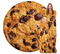 GardEssere Cookie Blanket For Kids Adults Round Blanket Cozy Flannel Funny Realistic Food Throw Blankets Novelty Soft for Men Women for Bed Couch 180 CM