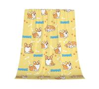 GardEssere Corgi Blanket Throw Cute Dog Gifts for Men Women Flannel Funny Novelty Blankets Soft Lightweight Throws for Sofa Bedding for Adults Kids 100x130 CM