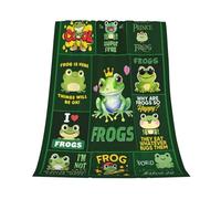 GardEssere Cute Frog Blanket Throw Frog for Boys Girls Flannel Cartoon Funny Frogs Blankets Soft Lightweight Throws for Sofa Bedding for Men Women Adults Kids 150x200 CM