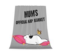 GardEssere Funny Cute Sleeping Cat Blankets for Women Cozy Soft Cartoon Flannel Throw Blanket For Bed Sofa Mother's Day Christmas Birthday Gifts for Mom Mum Grandma