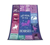 GardEssere Just A Girl Who Loves Horse Blanket Throw Horse Gifts for Girls Pony Flannel Blankets Cartoon Farm Animal Warm Soft Lightweight Throws for Sofa Coach Bedding for Men Women Kids 100x130 CM