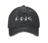 GardEssere Mens Baseball Cap Love Skeleton Hand Embroidery Funny Adjustable Cotton Punk Halloween Trucker Dad Hat for Women Men Black