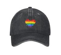 GardEssere Pride Hat Rainbow Heart Graffiti Baseball Cap LGBT Gay Adjustable Cotton Trucker Caps Golf Hats Gifts for Women Men