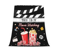 GardEssere This Is My Movie Watching Throw Blankets Movie Lover Gifts Flannel Funny Cartoon Warm Soft Blanket Throws for Sofa Bedding for Men Women Boys Girls 100x130 CM