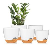 GARDIFE Plant Pots 7/6.5/6/5.5/5 Inch Self Watering Planters with Drainage Hole, Plastic Flower Pots, Nursery Planting Pot for All House Plants, Succulents,Snake Plant, African Violet, Flowers,White