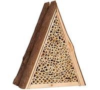 Gardigo Bee Hotel Wooden Home for Solitary Bees; Natural Bamboo Bee Nester Made in Germany