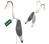 Gardigo® Heron Deterrent Twist - Set of 2 | Floating Motion Heron Decoy | Moving Garden Bird Scarer | Ground Spike for Secure Mounting | Pond Protection Against Herons