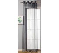 Gardinenbox 20332-cn Curtains with Eyelets for Living Room 145 x 140 cm Black